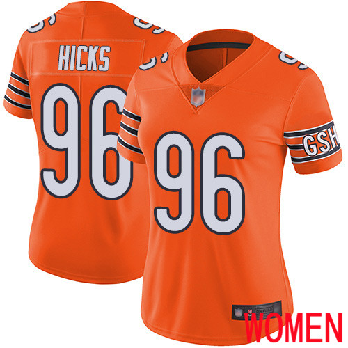 Chicago Bears Limited Orange Women Akiem Hicks Alternate Jersey NFL Football 96 Vapor Untouchable